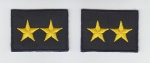 2 Stars GOLD on MIDNIGHT NAVY collar patches